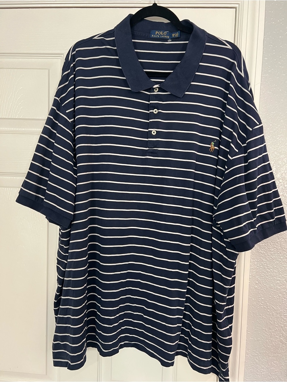 Polo by Ralph Lauren Navy & White Horizontal Stripe Polo